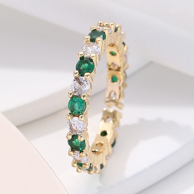 Wholesale Gold Plated Full Zirconia Copper Rings